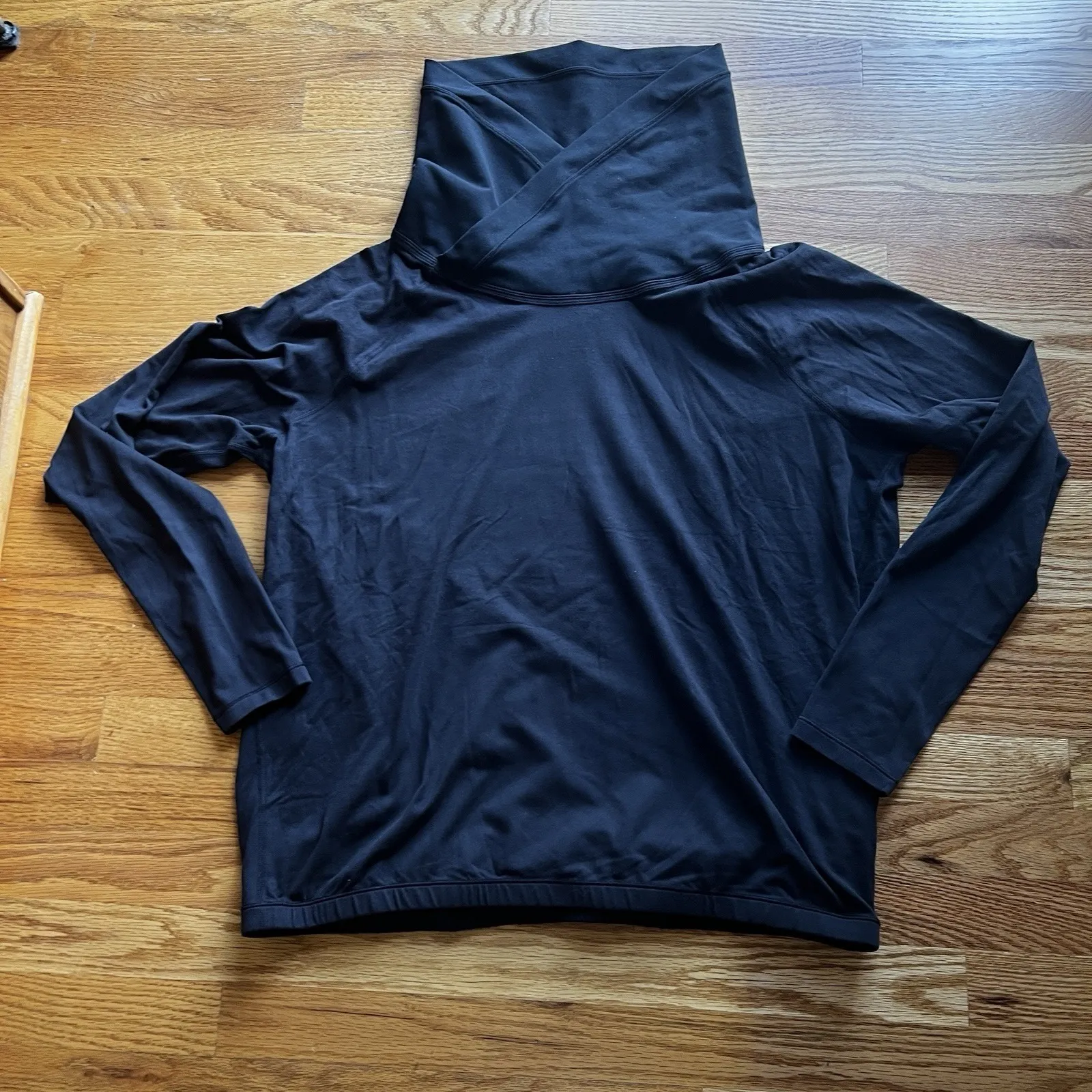 Lululemon Black Cropped Pullover Hoodie Funnel Neck Athleisure Activewear Y2K - Image 2
