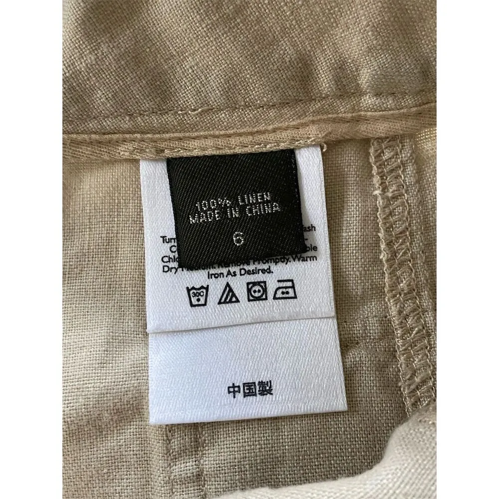 Eddie Bauer A Line Linen Midi Skirt Tan Size 6 Minimalist•Old Money•Coastal - Image 4