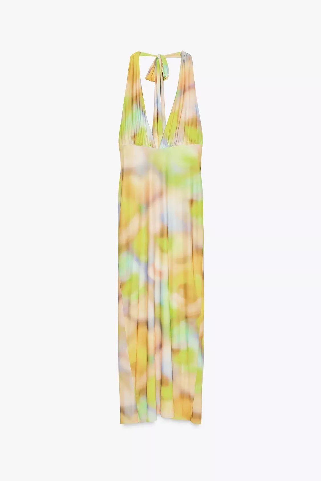 Zara mesh Vibrant Multicolor Halter maxi Dress evening party cocktail - Image 12