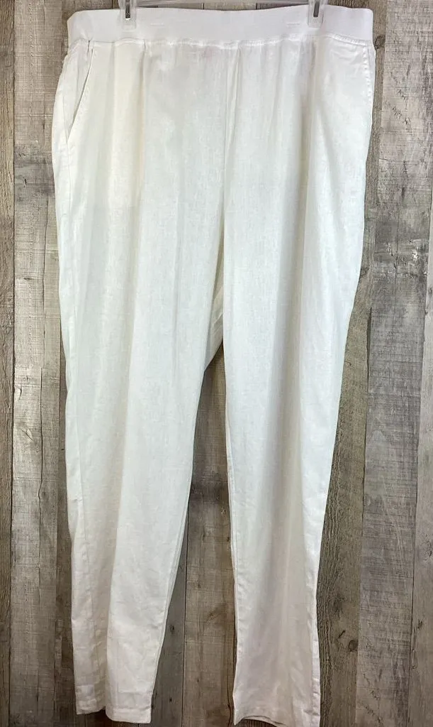 Woman Within Size 28 Tall Linen/Rayon Blend Pull On with Front & Back Waistband - Image 1