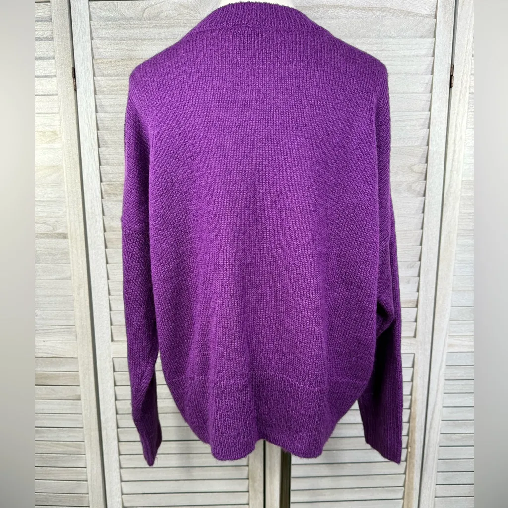 TORRID Drop Shoulder Crop Pullover Sweater Bright Grape-1X - Image 2