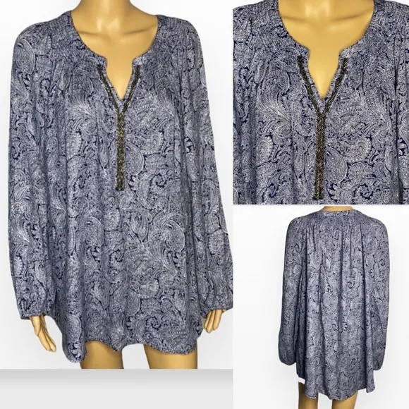Krazy Kat V neck with embellishments Blouse /Tunic - Image 2