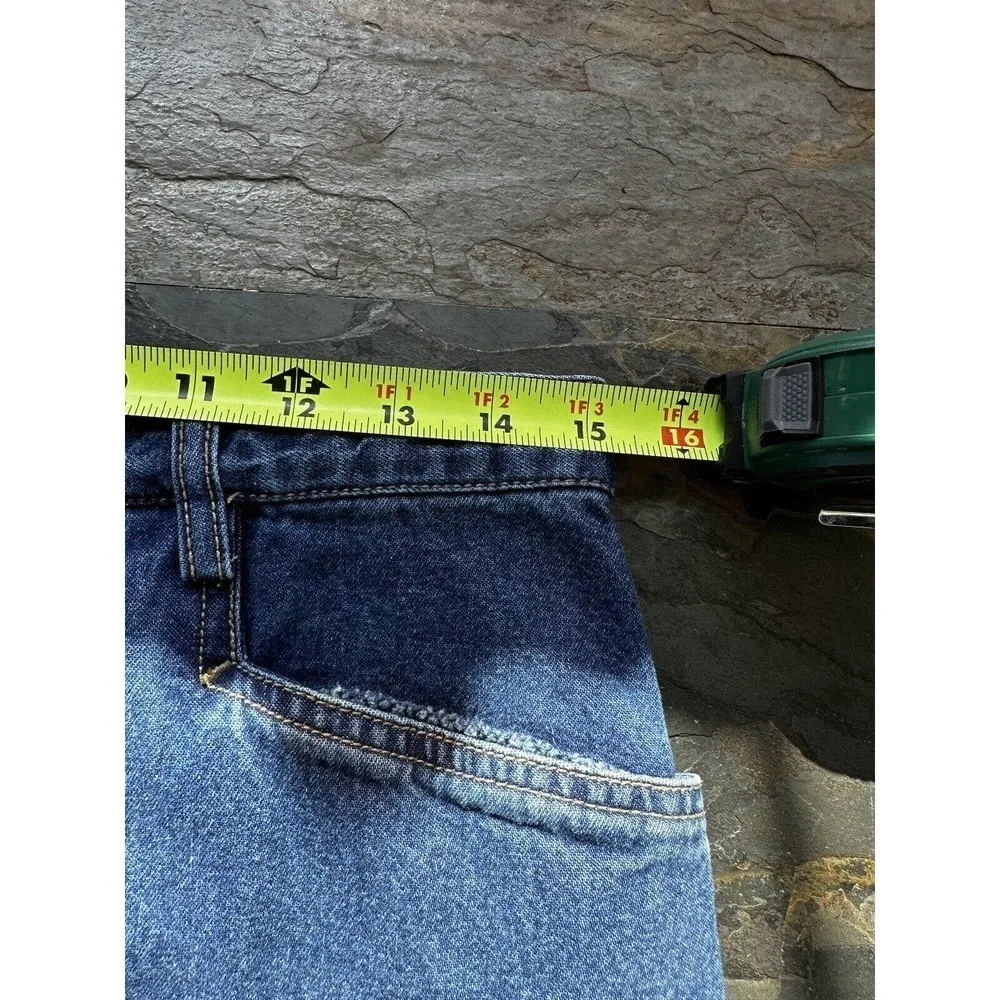 Vtg 90’s Denim Midi Skirt Size 10 Button Down Pockets Y2K Mid High Rise Jean​​​ Blue - Image 11