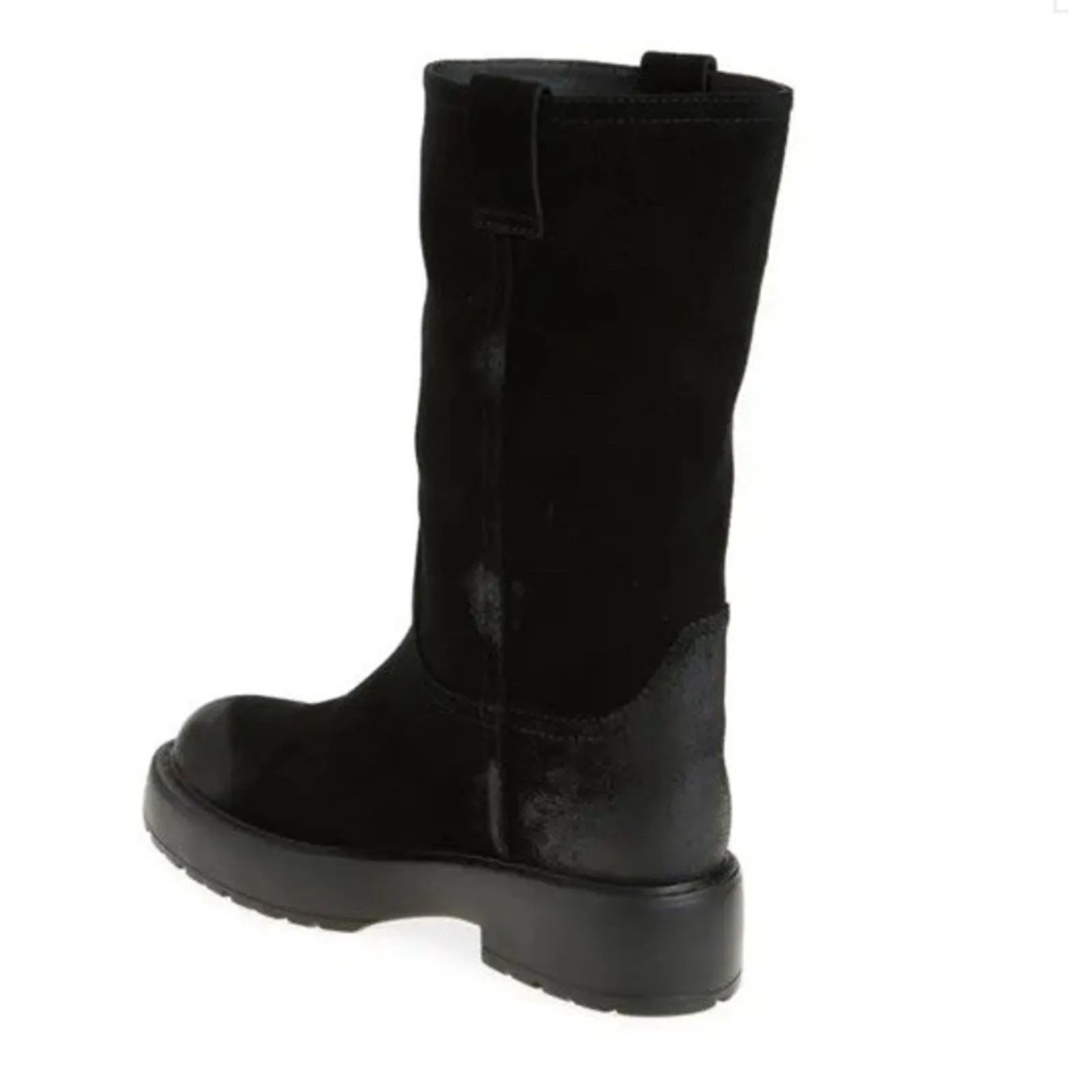 NEW Jeffrey Campbell Wybie Boots Black Oiled Suede Mid-Calf Lug Sole 7.5 - Image 2
