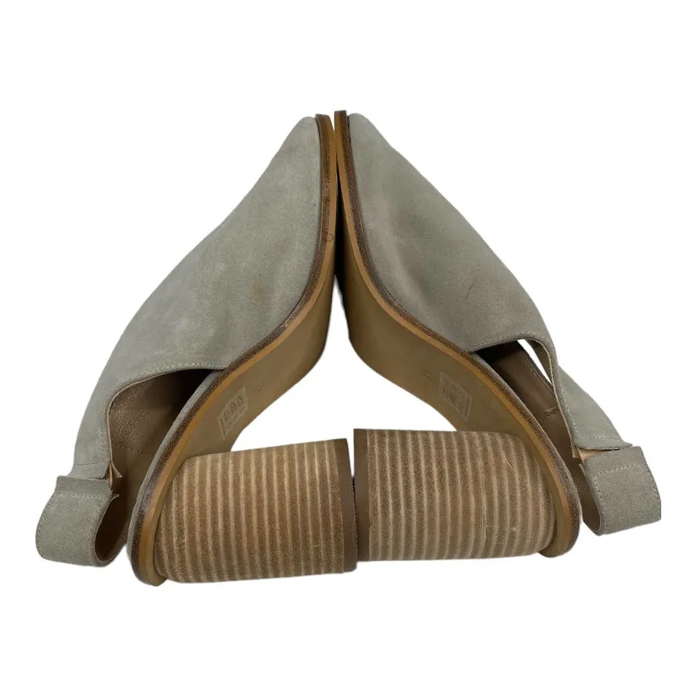 New Anthropologie Tracy Gray Suede Peep Toe Sling Back Heels-7.5 - Image 5
