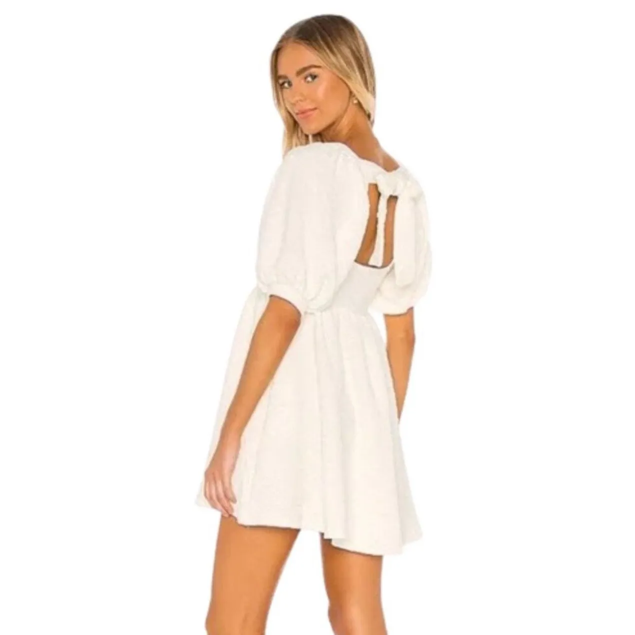 Free People Violet Babydoll Mini Dress in White. New with Tag! Size L. - Image 3
