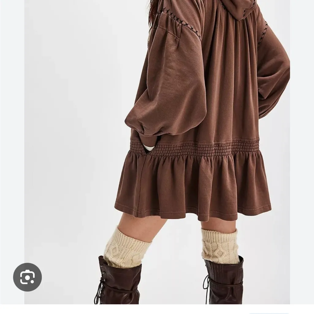 Free People Marty Smocked Hooded Puff Sleeve Mini Dress - Image 4