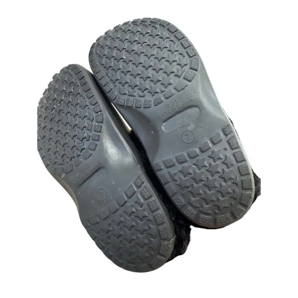 Juicy Couture Womens Black Faux Fur Lined Slip-On Slippers Size 7 SKU 7030 - Image 7