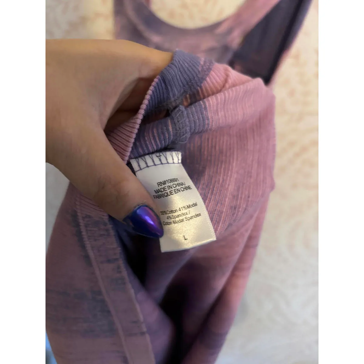 Young, Fabulouls and Broke Y2K Purple Acid Wash Dress L - Image 9