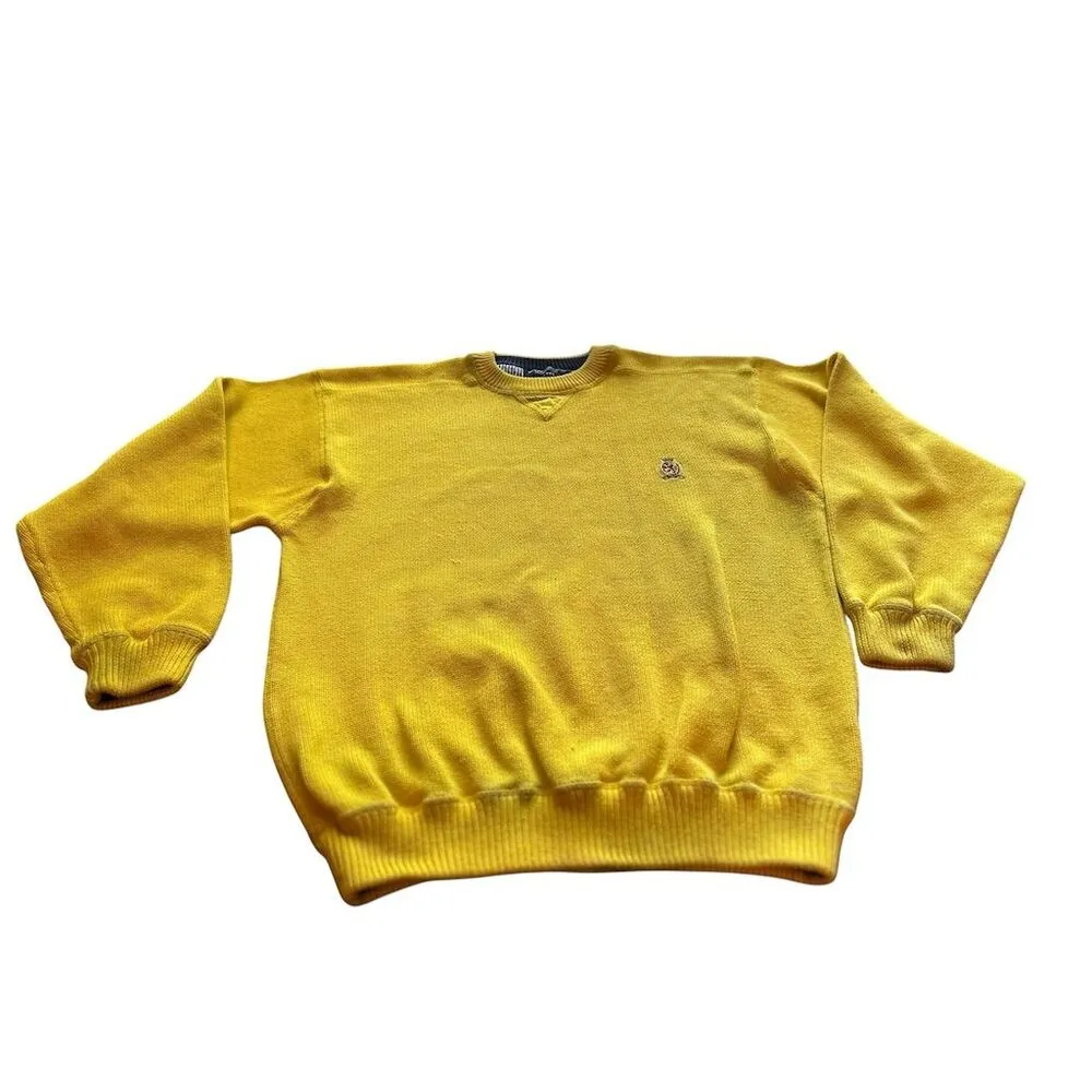 Vintage Tommy Hilfiger‎ Yellow Knit Crewneck Sweater Unisex Size L - Image 3