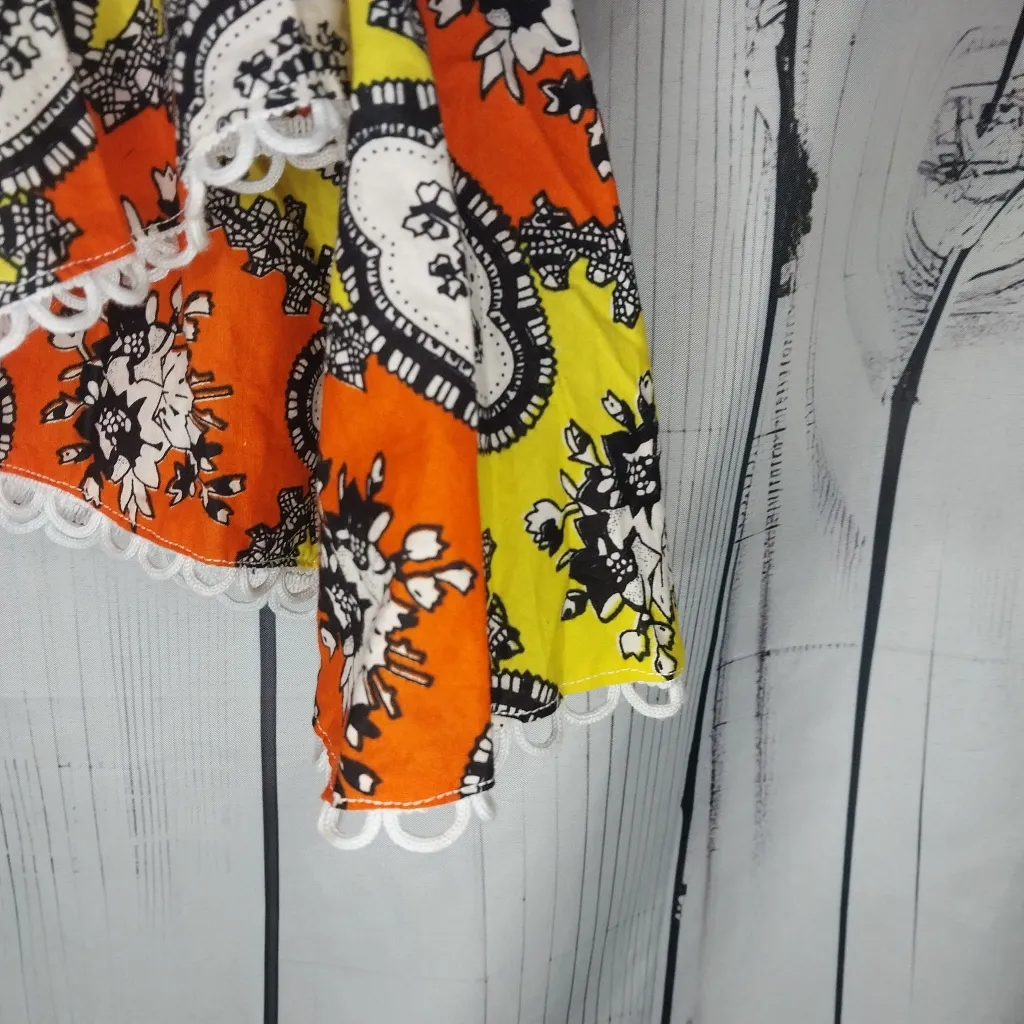 Floral Bohemian Off The Shoulder Shirt with Bell Sleeves - Image 5