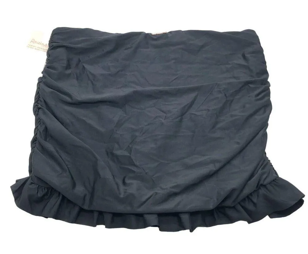 Raisins Curve Plus Size Calina Solids Echo Skirt Swim Bikini Bottom Black 16W - Image 3