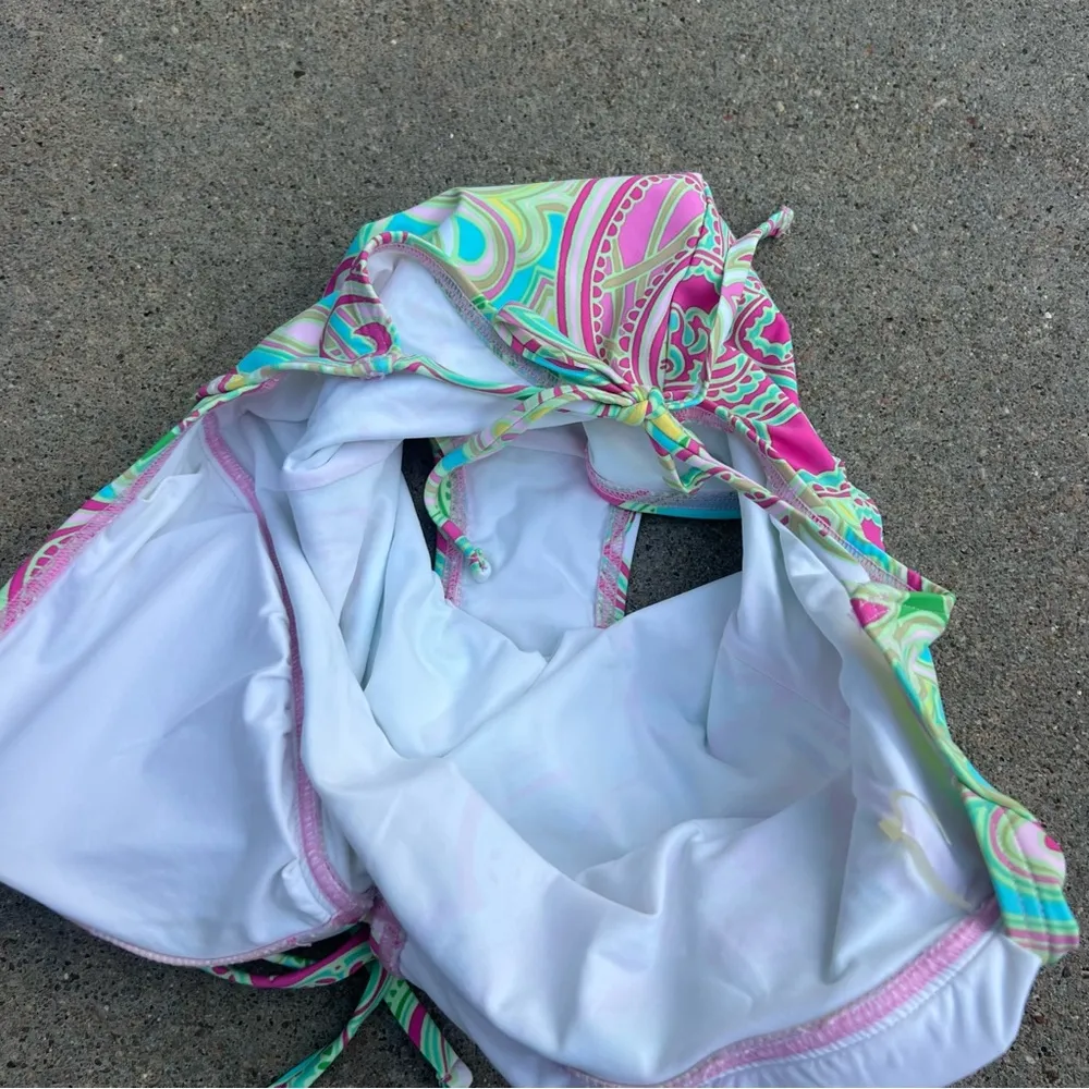 Lilly Pulitzer Halter One Piece Swim Bikini Vibrant Pastel Floral Size 4 - Image 5