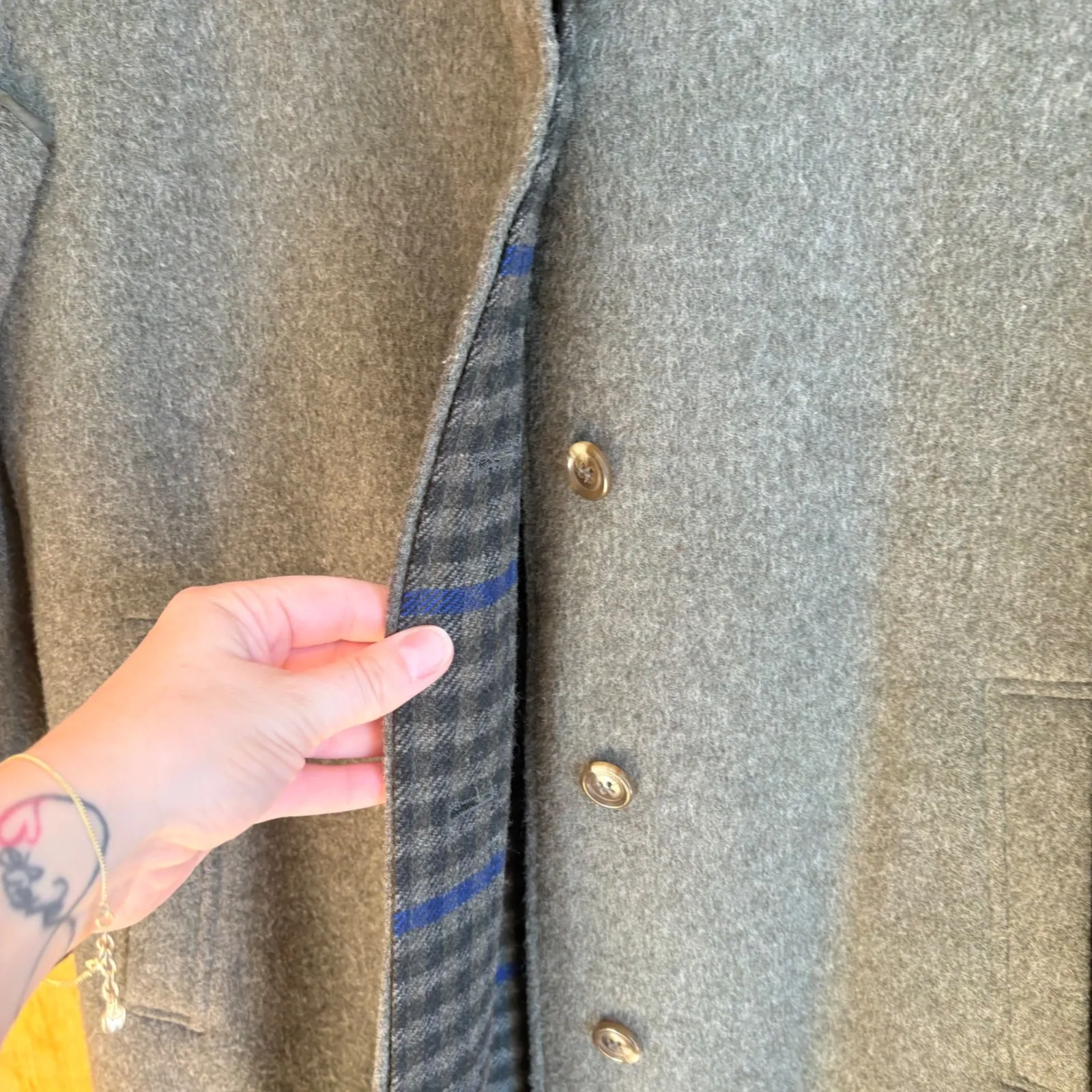 Schneider Grey Wool Blend Hooded Trench Coat Full Length Warm Winter Outerwear Gray Size 16 - Image 2