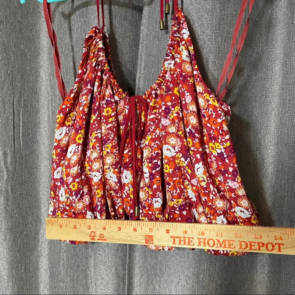 Free People Daisy Floral Babe Flowy Red Tank Top - Image 9
