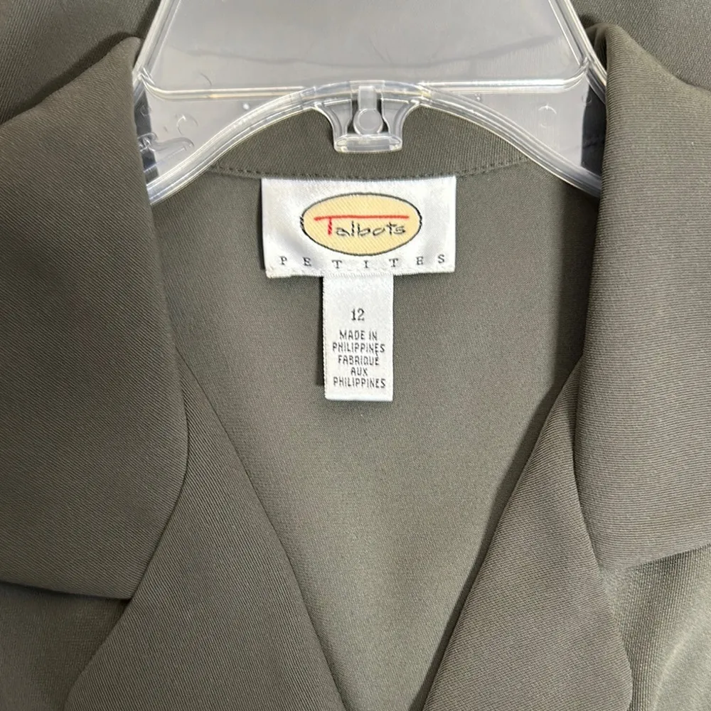 Talbots Green Sheath Midi Dress Notched Collar - Image 7