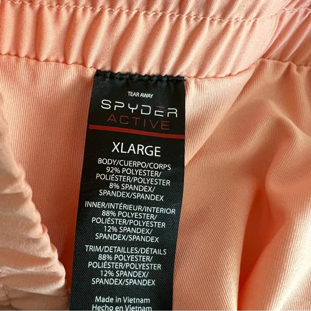 Spyder Coral Run Short with Inner Biker & Zip Pockets Peach Size XL NEW - Image 9
