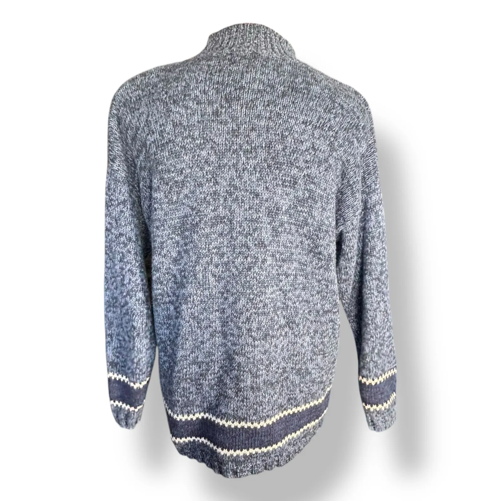 Vintage Tiara International Snowman Christmas Sweater Blue Knit Pullover Large - Image 5