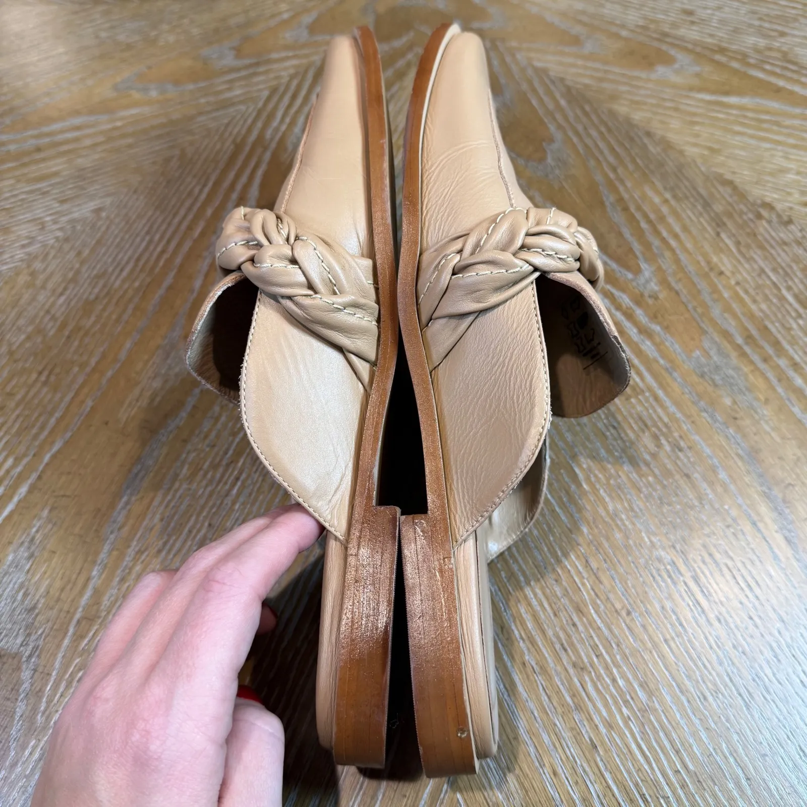 KAANAS Poltava Square Toe Mules Clogs‎ Braided Nude Tan Size 10 - Image 11