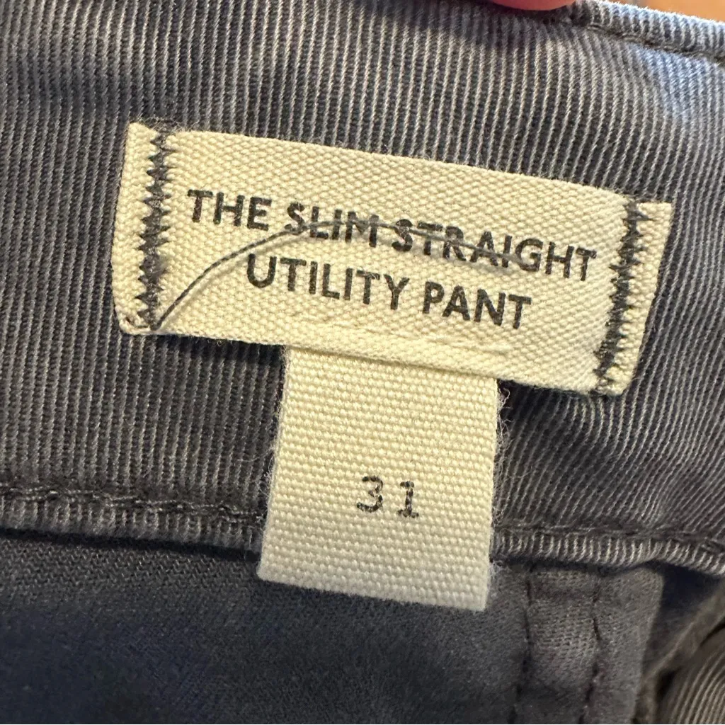 Madewell Slim Straight Utility Pant Gray Womens 31 - Image 7