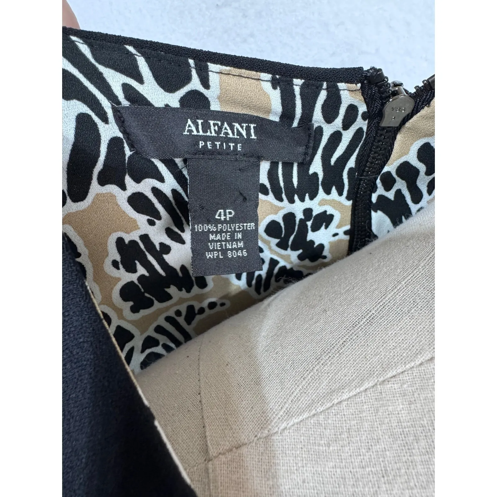 Alfani Black‎ Paisley Print Asymmetric Sleeveless Top Women's Size 4 Petite - Image 6