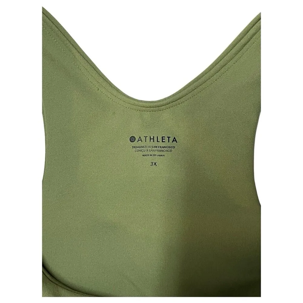 New Athleta Top Womens 3X Conscious Crop D-DD+ Lightly Padded Racerback Green - Image 4