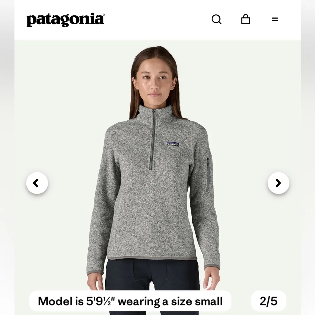 Patagonia Women's Better Sweater® 1/4-Zip Fleece top sz S - Image 5