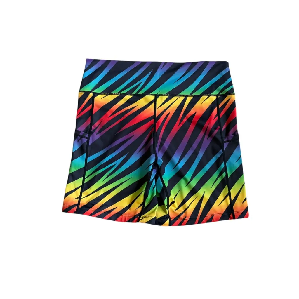 Constantly Varied Gear Shorts Womens Rainbow Stripe Colorful XXL Athletic Black - Image 2