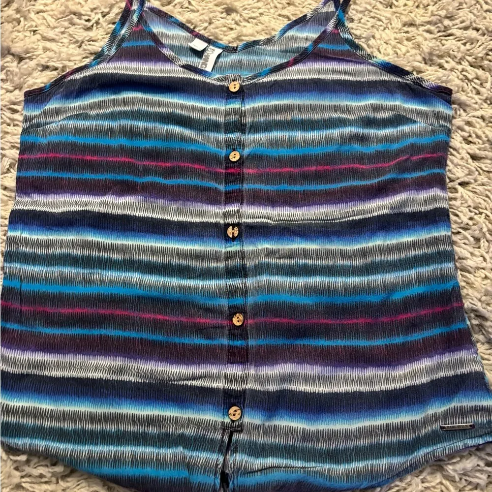 Hang Ten Striped Blue and Purple Women's Crop Top Size M - Image 2