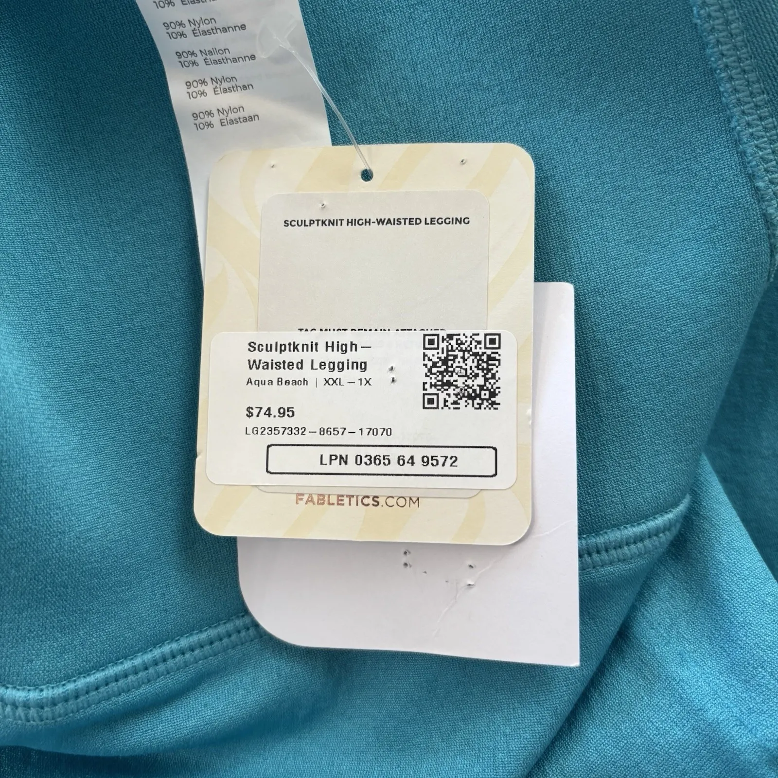 NWT Fabletics Teal SculptKnit High Waisted Leggings With Cut-outs Size XXL/1X - Image 10