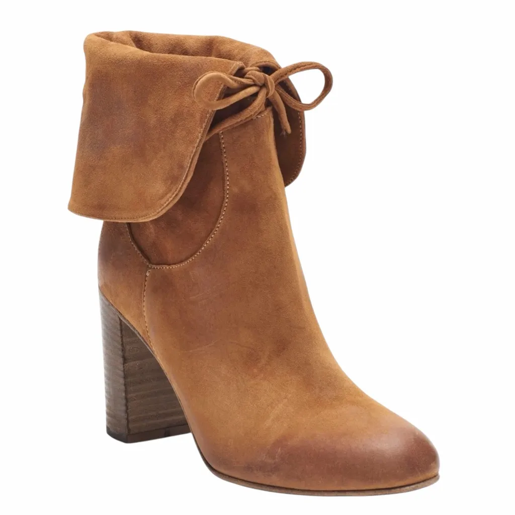 NEW Free People Brown Distressed Suede Mila Heel Boot size 39 - Image 2