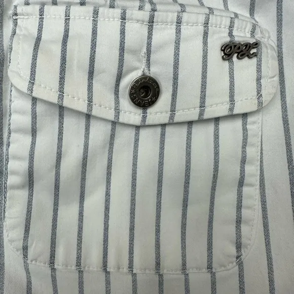 Vintage Point Zero Nicole Benisti Capris White With Blue Stripes Size 11/12 - Image 3
