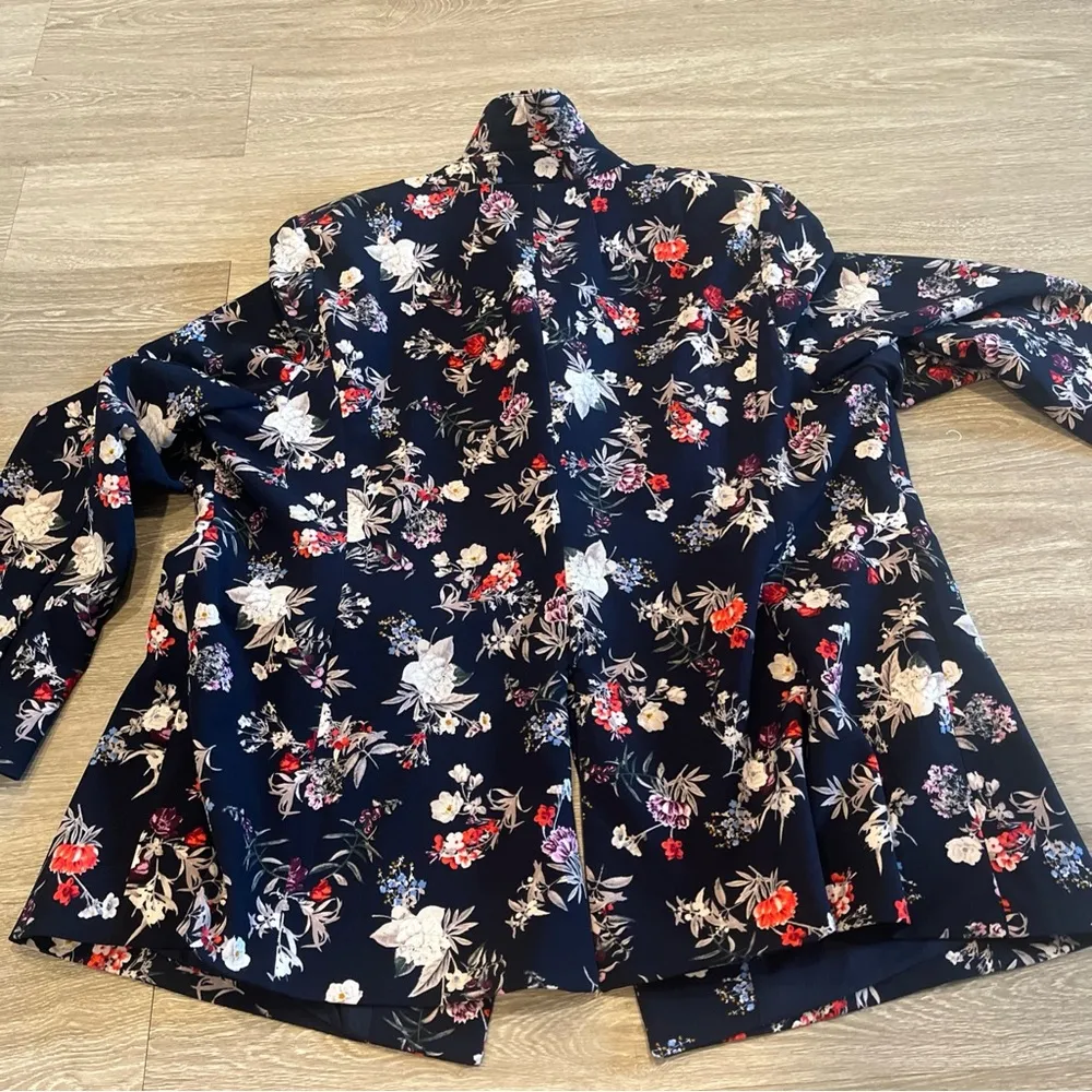 Lane Bryant the Bryant blazer 26 Navy floral shoulder pads career wear - Image 5