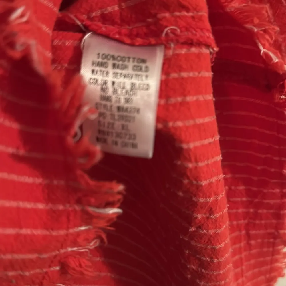 Umgee  XL Red Striped Oversized Shirt - Image 6