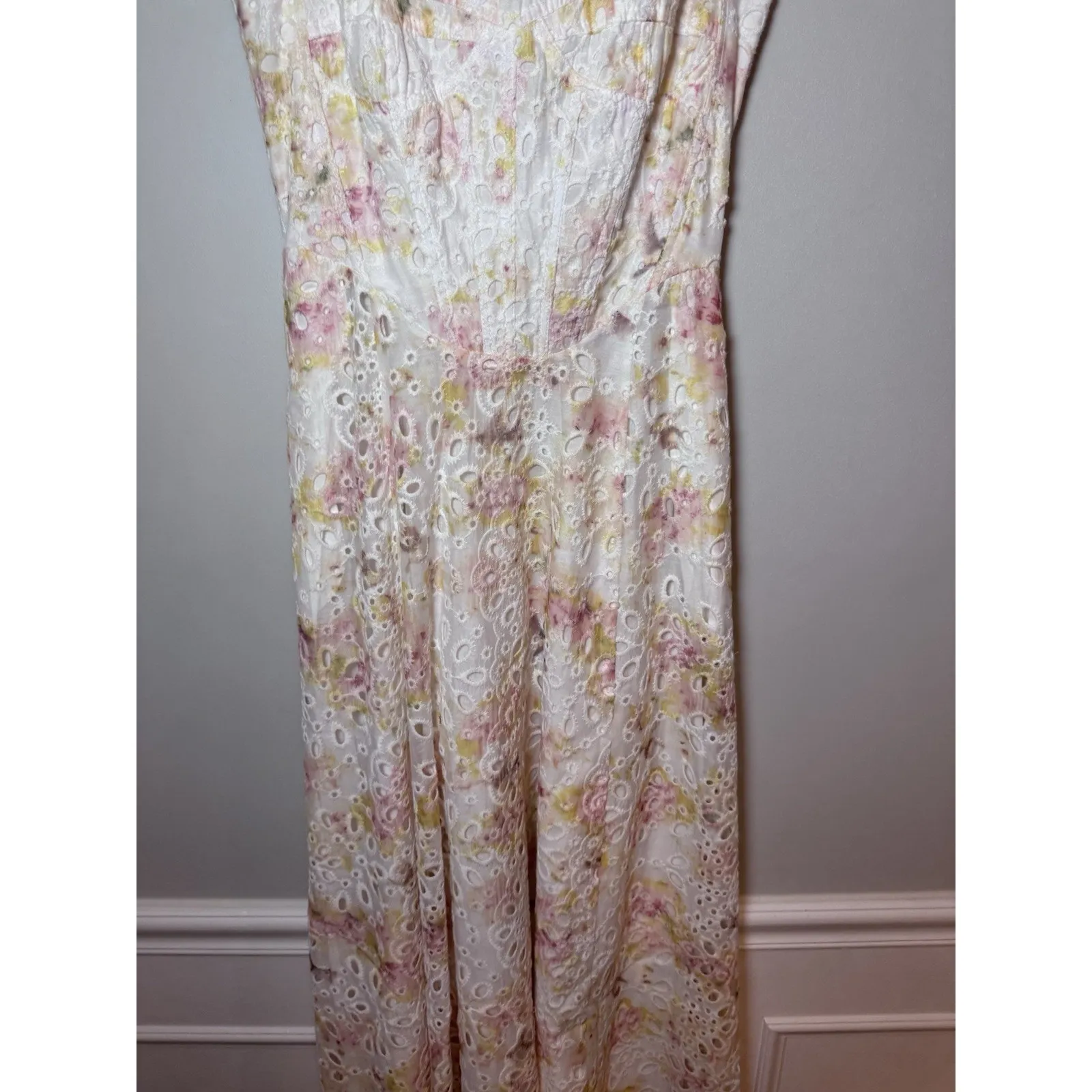 Bardot Women's Lilah Corset Midi Dress Floral Eyelet Sz XS NWT $189 - Image 9