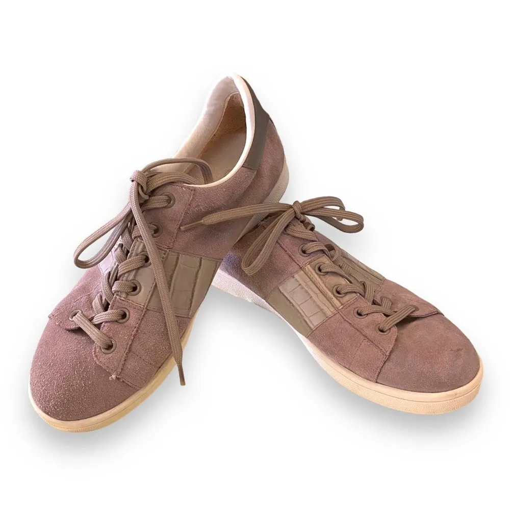 Sam Edelman Marquette Putty Suede Leather Sneakers Size 8 - Image 3