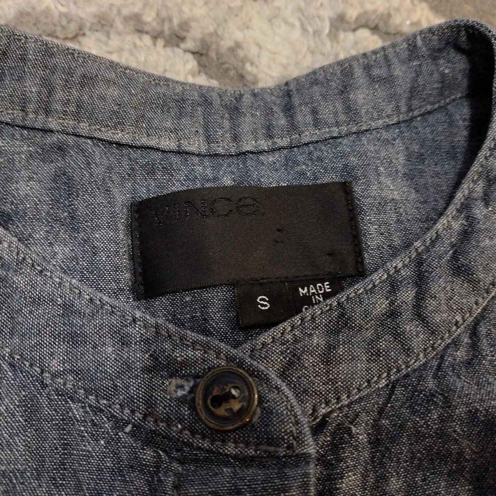 Vince  Patch Pocket Shirt Blue Chambray - Image 3