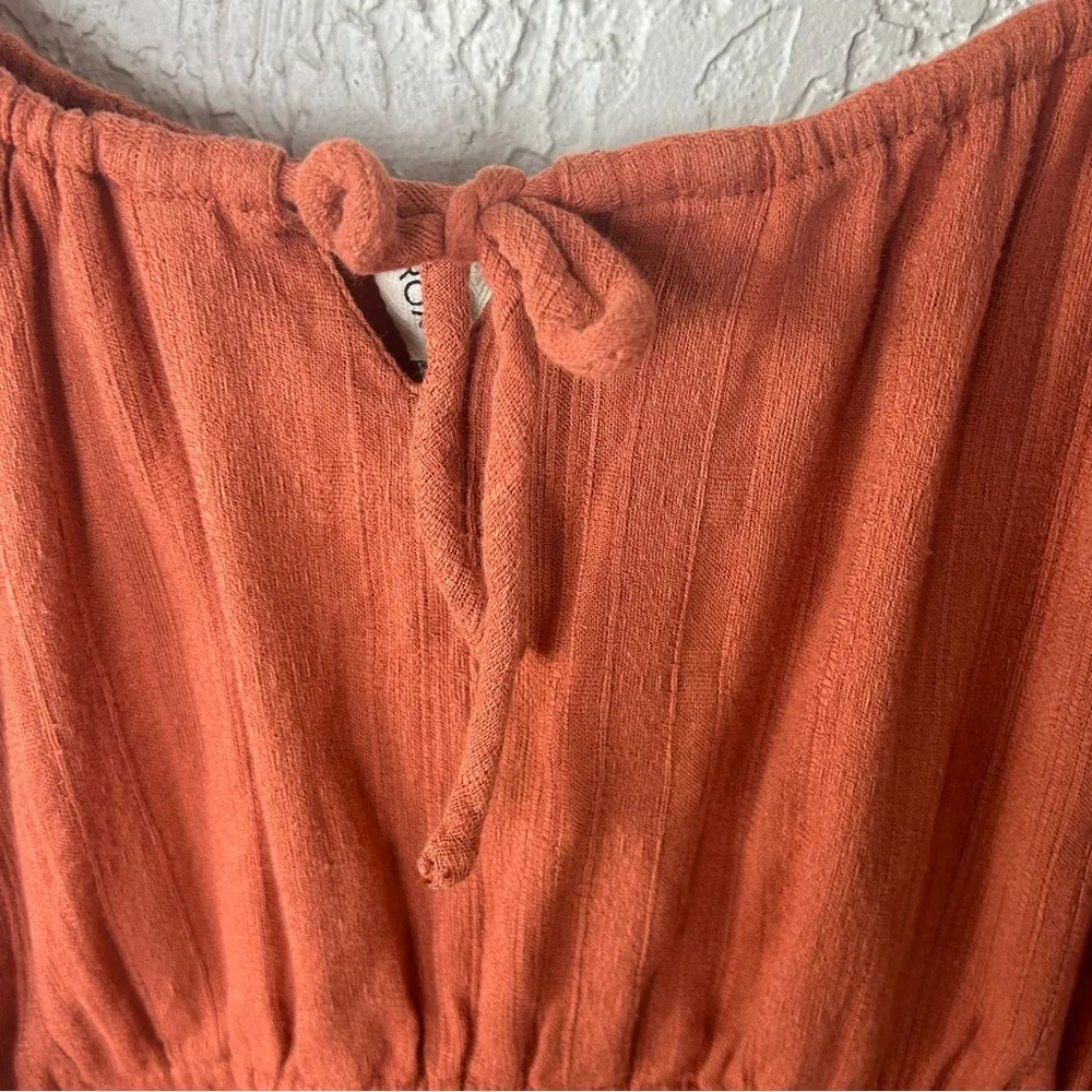 Roxy | Rust Knit Babydoll BOHO Y2K Ruffled Top Size L - Image 10