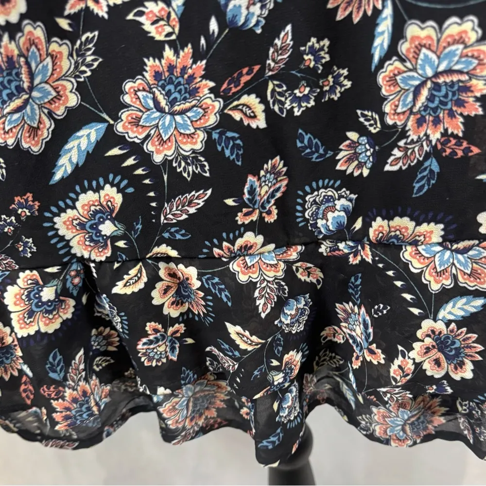 Inspired Hearts long sleeve black floral smocked ruffle dress size large NWT - Image 4