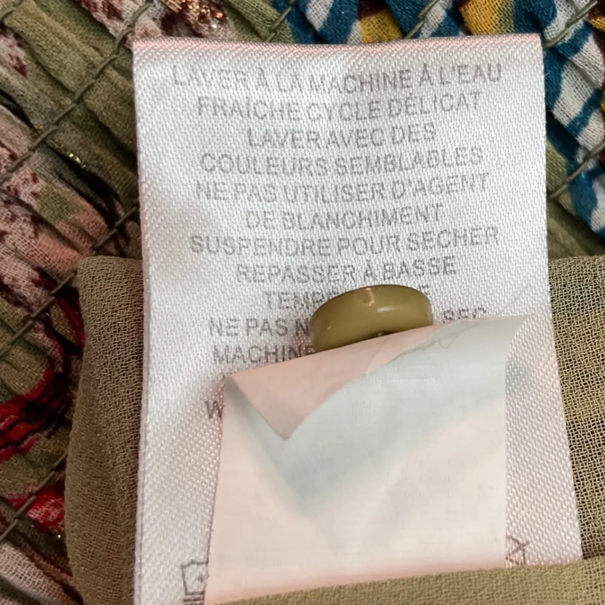 Joie Green Tropical Leaf Print Halter Smocked Waist Tank Top Women's L - Image 3