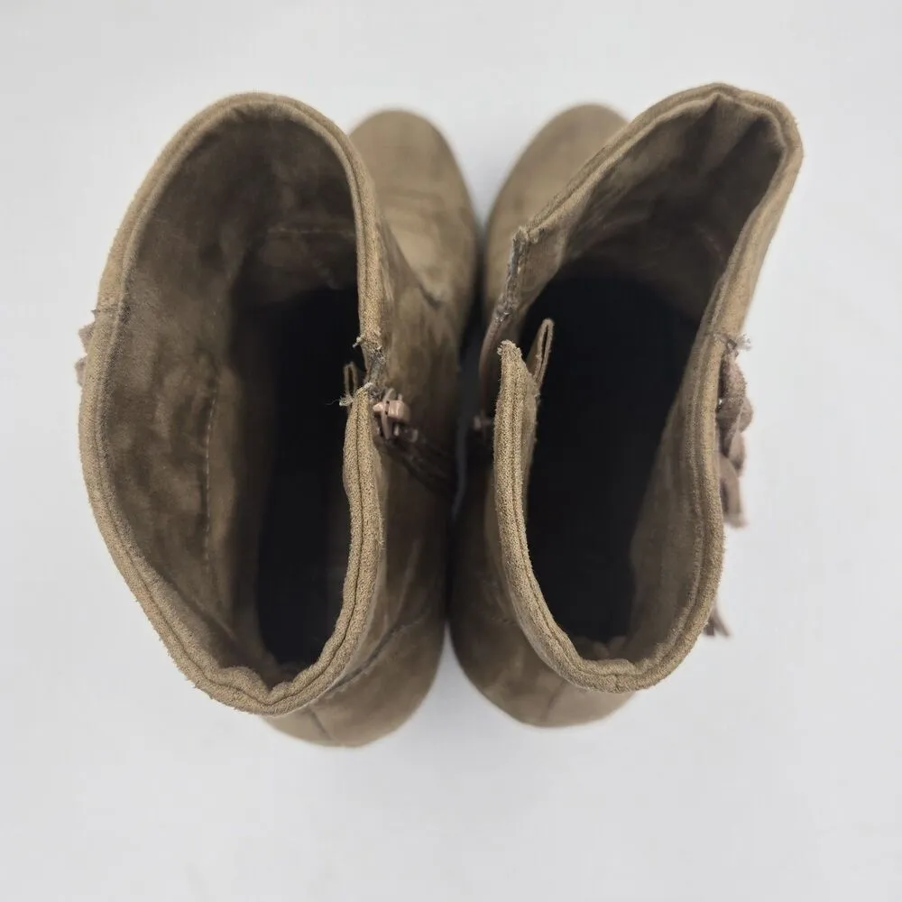 Womens Leather Ankle Booties Size 7 Brown Fringe Tassels Western Cowboy Cowgirl - Image 7