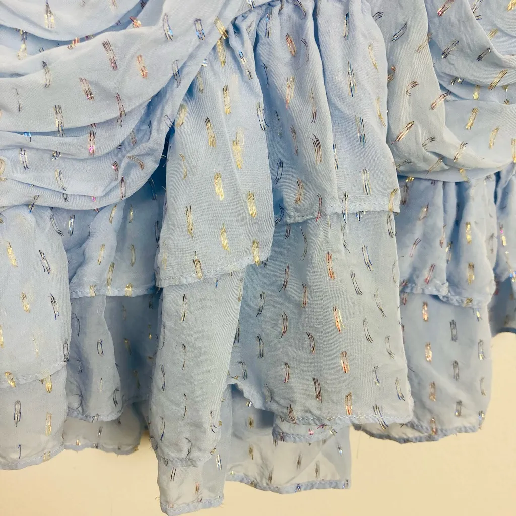 For Love and Lemons pale blue “Chantal” ruffled mini dress. Size XS - Image 5