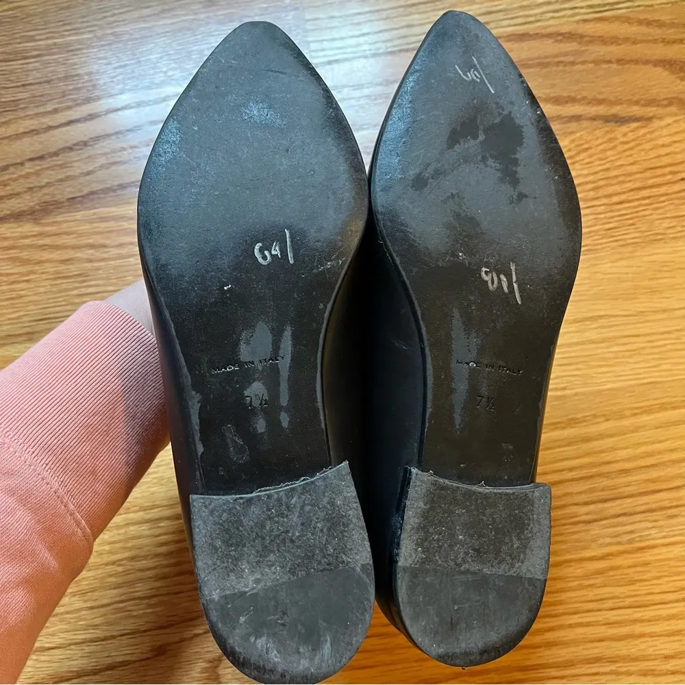 black pointy toe loafer flats size 7 1/2 - Image 3