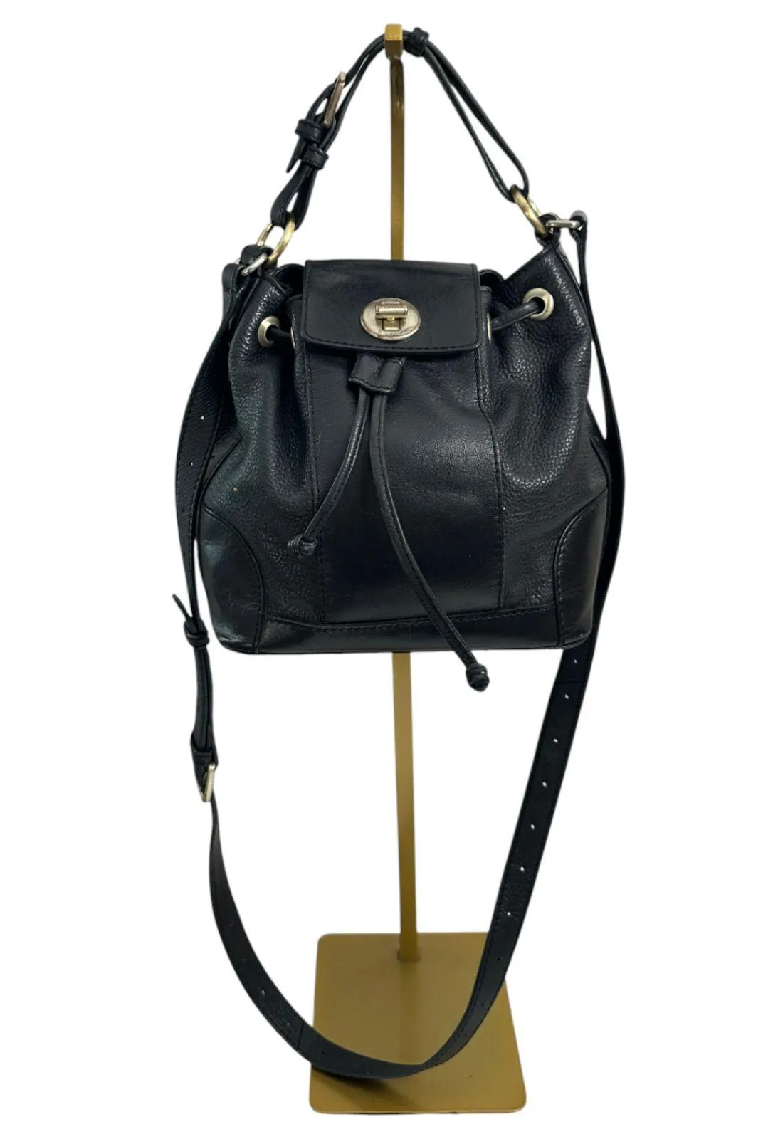 Radley London Black Leather Mini Bucket Bag Crossbody Satchel - READ - Image 2