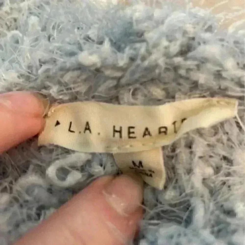 LA Hearts Pacsun  fuzzy blue sweater in size medium - Image 4
