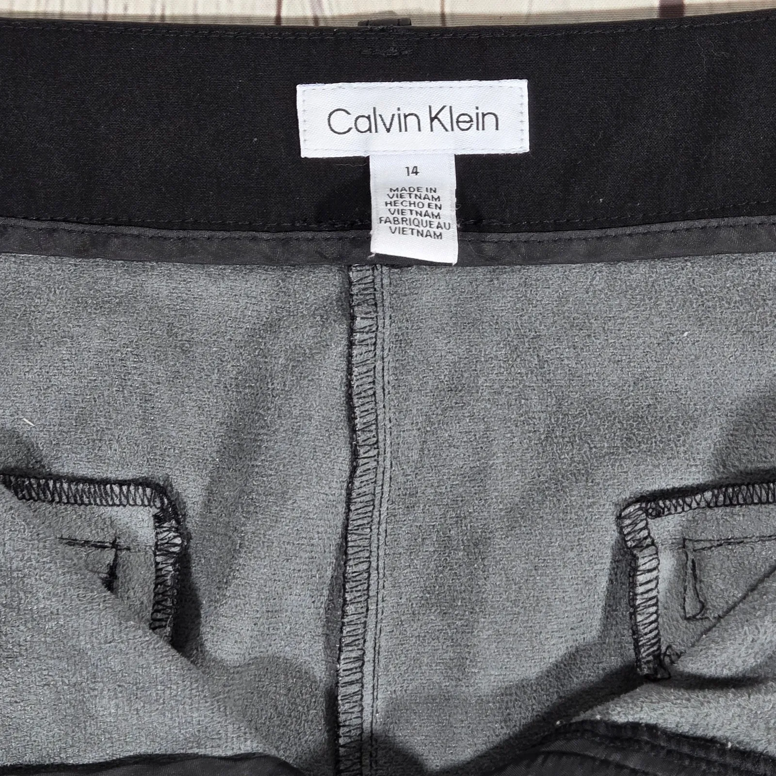 Calvin Klein Faux Leather Pleated Pants Black‎ Womens Size 14 - Image 6