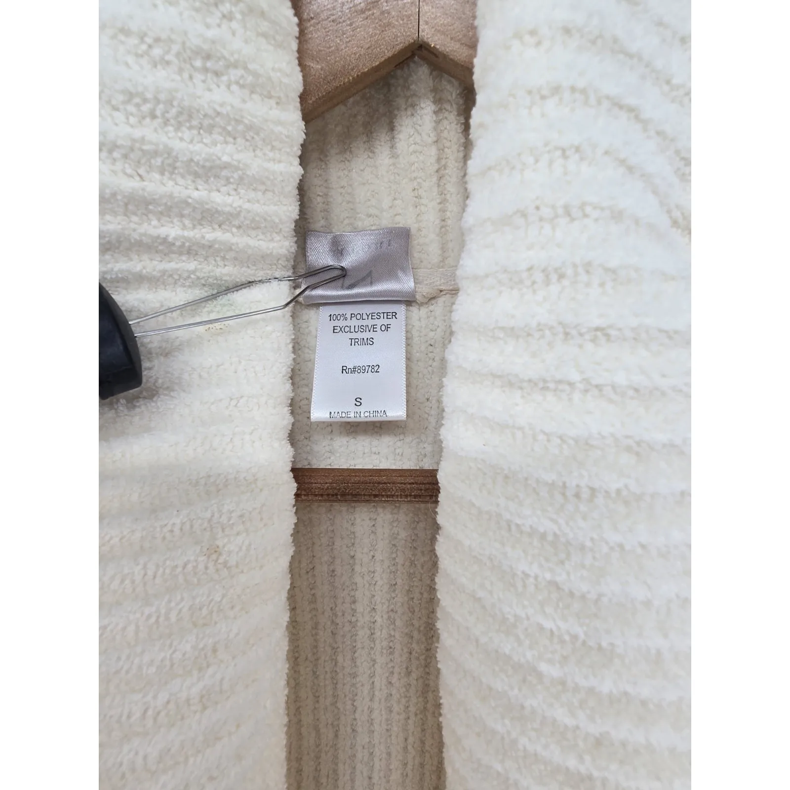 Natori Button Front Soft Cardigan Jacket Long Sleeve White Small - Image 3