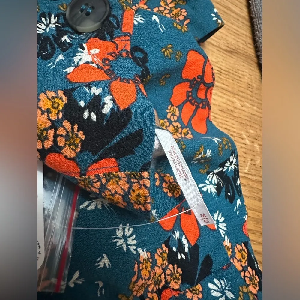 Free People NWT Can't Take My Eyes Off Of You Floral Flare Teal Pants M - Image 10