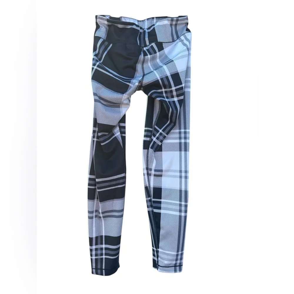 Reebok PlayDry Plaid Athletic Leggings S Moisture-Wicking Stretch Gym Pants - Image 6