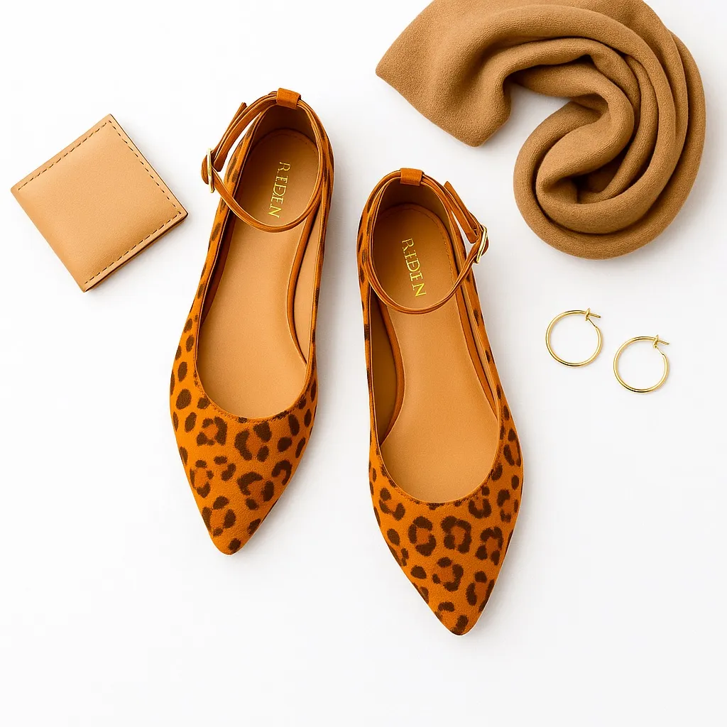 Reden Leopard Print Ankle Strap Ballet Flats Women’s Size 39 / US 8.5 - Image 11